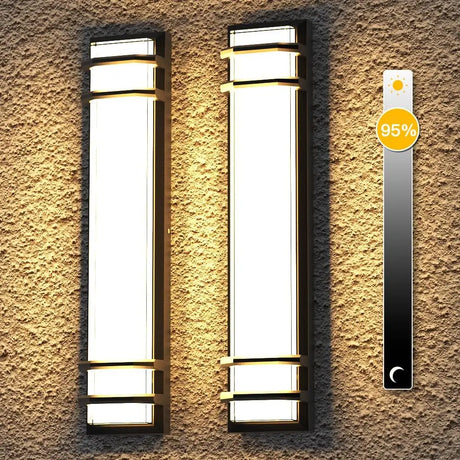 2pcs Front Door Led Exterior Wall Lights SCR Dimmable Residential Commercial Entrance IP65 24 Inch Outdoor Wall Light Mount