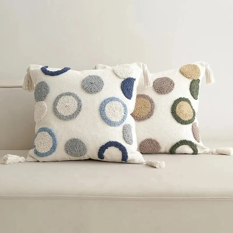 Tufted Embroidery Sofa Cushion Cover Art Throw Pillow case Living Room Decor Hotel Supplies Julia M LifeStyles