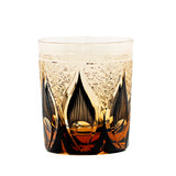 In Stock Edo Kiriko Style  Rock Glass Hand Carved Cased Glass Cup With Candle Light Pattern for Souvenir Wedding Gift