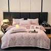 4kg Simple Style Three-dimensional Carved Milk Velvet Polyester-Filled Four-Piece Set for Fall Season Julia M LifeStyles