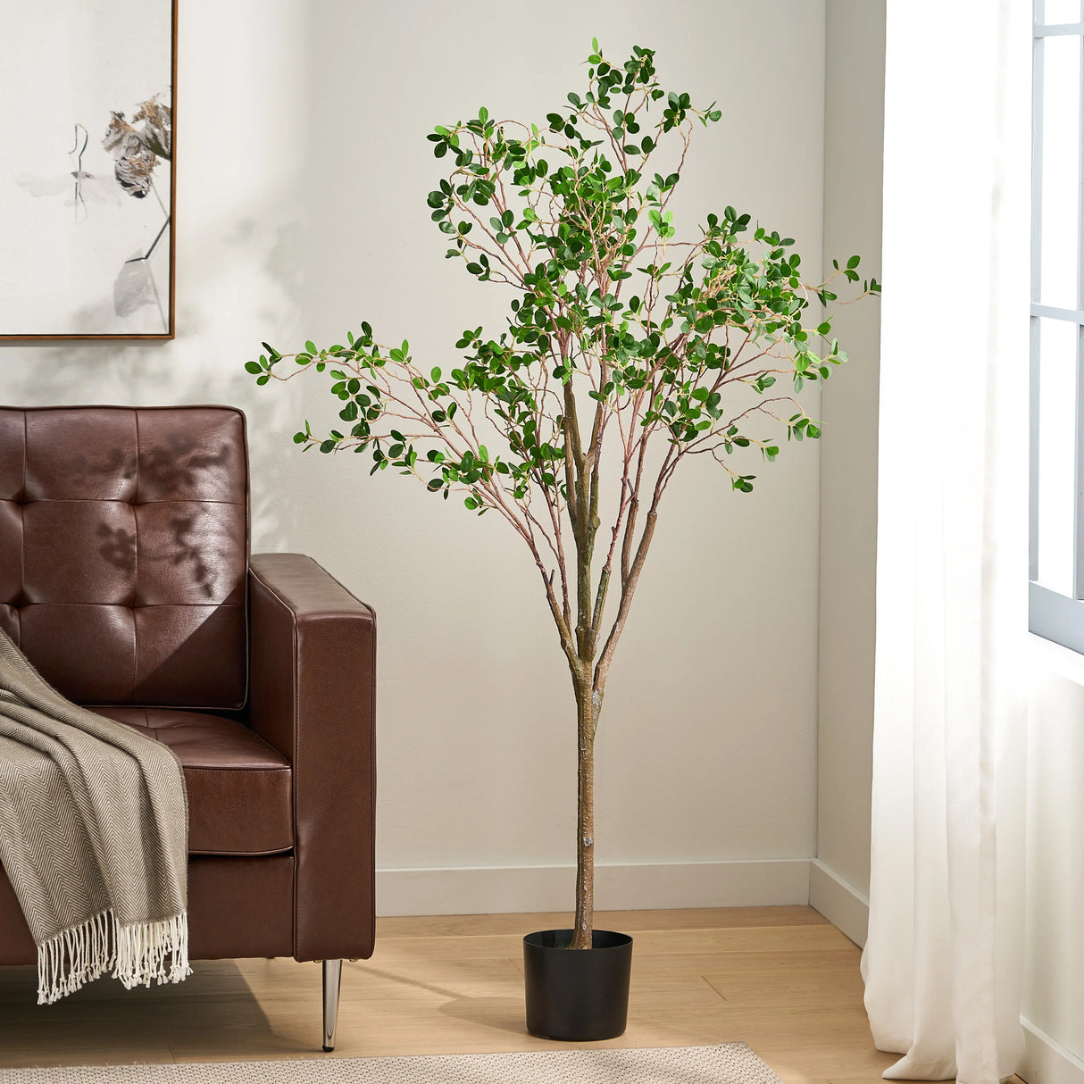 150CM Artificial Milan Leaf Green Potted Plant for Wedding Decoration Hanging Pot Plant for Thanksgiving Occasions