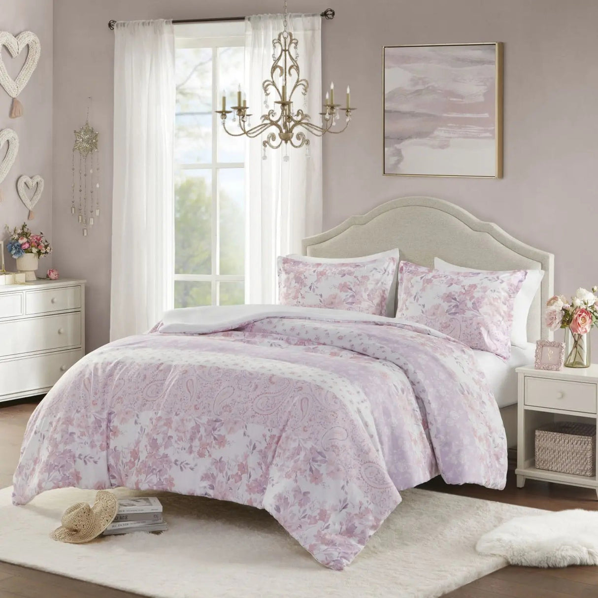 Luxury Floral Paisley Duvet Cover Set Twin/Twin XL King Size; 6pc Jacquard Fleece Bedding 4pc Satin for Wedding Home Use Julia M LifeStyles