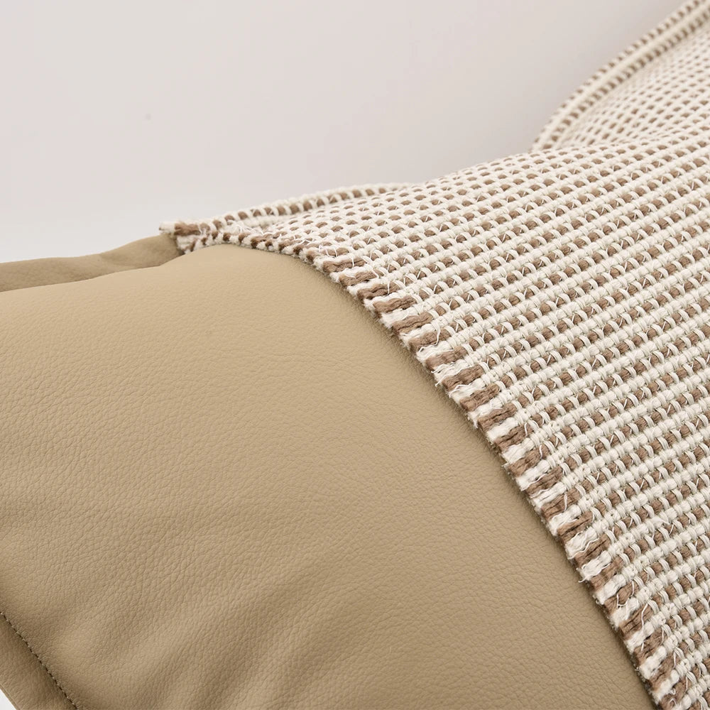 Echo Modern Leather Pillow Cases Cushion Cover for Townhouse and Model Home Sofa Decorative  Pillows Cushions Julia M LifeStyles