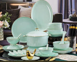 Nordic Gold Rim Best Ceramic Dishes Plates Bowl Kitchen Porcelain Ceramic Tableware Sets Bone China Plates for Dinner Julia M LifeStyles
