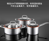 Kitchen Induction Cooking Pots and Pans Set Casserole Sauce Pan Nonstick Stainless Steel Cookware Sets