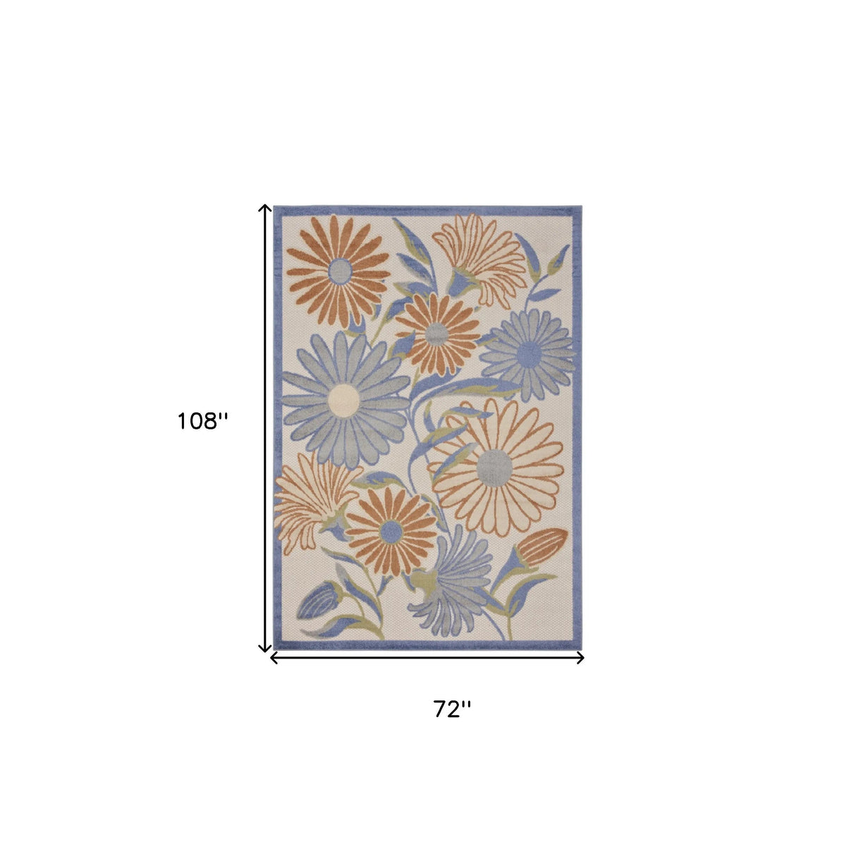 HMS 6' X 9' Beige Floral Indoor/Outdoor Area Rug Julia M LifeStyles