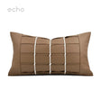 Echo Modern High-end Orange Coffee Leather Weaving Hotel Decoration Waist Pillowcase Sofa Living Room Pillow Cover Cushion Cover Julia M LifeStyles