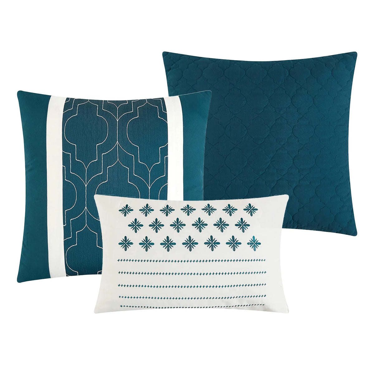 Barcelona Blue Botanical 8-Piece Comforter Set, King