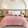 Custom Wholesale Simple Solid Color Hypoallergenic Tuff Velvet Thickened Winter Warm Soybean Fiber Filled king Bedroom Quilts Julia M LifeStyles