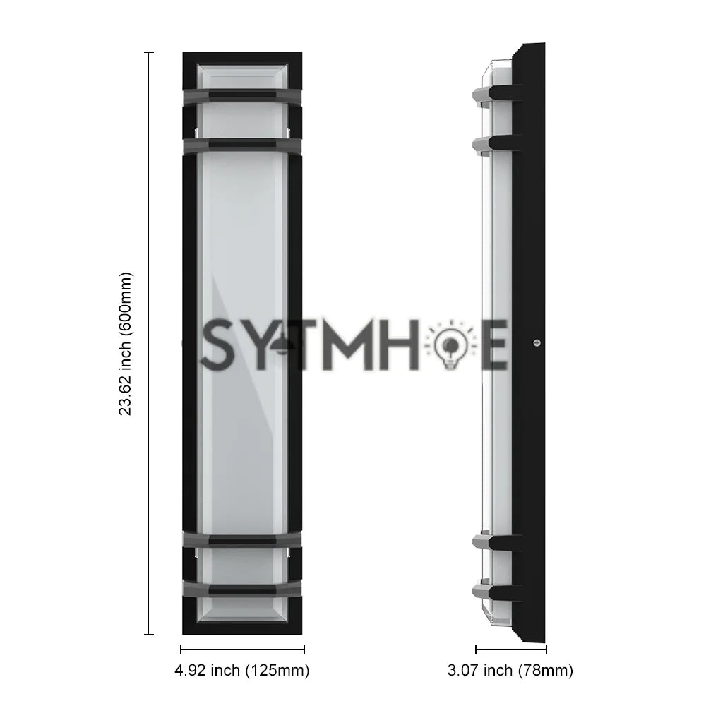 2pcs Front Door Led Exterior Wall Lights SCR Dimmable Residential Commercial Entrance IP65 24 Inch Outdoor Wall Light Mount