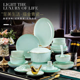Nordic Gold Rim Best Ceramic Dishes Plates Bowl Kitchen Porcelain Ceramic Tableware Sets Bone China Plates for Dinner
