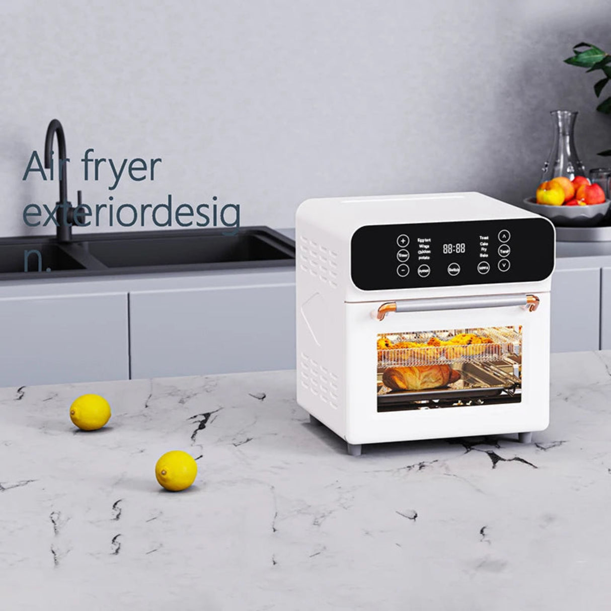 Smart Air Fryer with Touch Screen Control and Double Basket - 11L Capacity