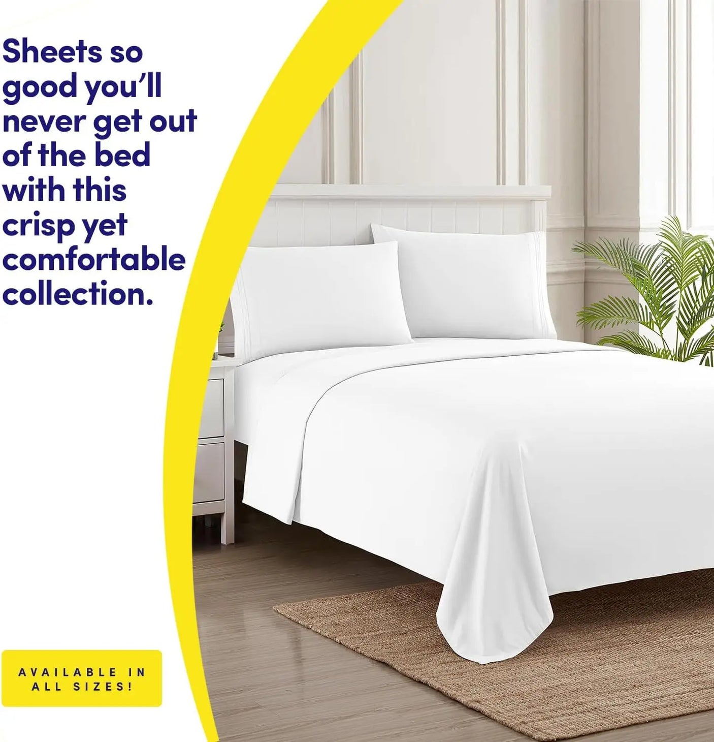Luxury White Hotel Bed Sheet Set Extra Soft King Size Mattress Elastic Corner Straps Deep Pocket Quality Polyester