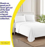 Luxury White Hotel Bed Sheet Set Extra Soft King Size Mattress Elastic Corner Straps Deep Pocket Quality Polyester