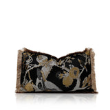 Modern Organic Decorative Bed Sofa Pillows Cushions Black Gold Waist Pillow Cases with Flower Bird Tassels Home Decor Julia M LifeStyles