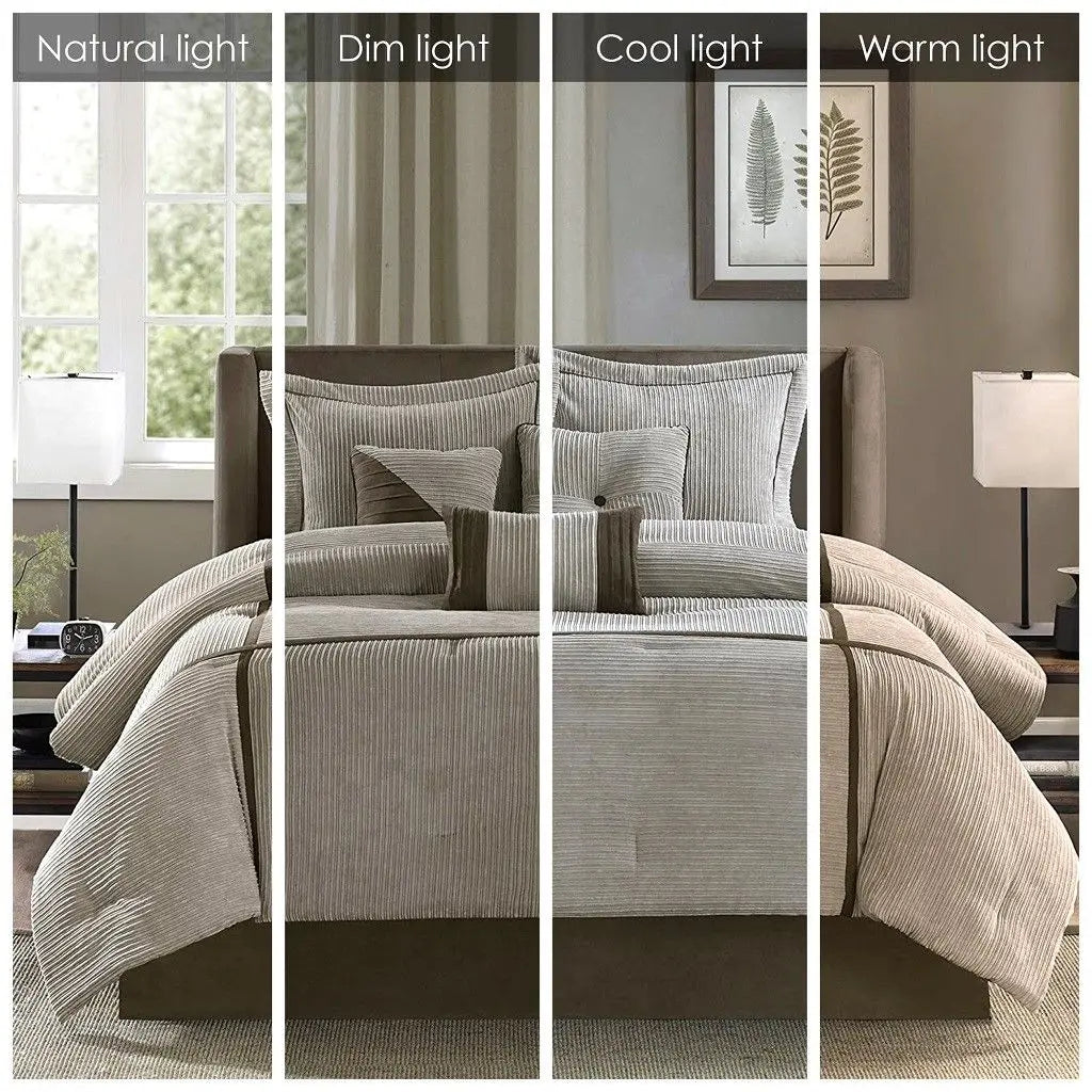 7-Piece Floral Comforter Set for Super King, King, and Queen Sizes