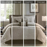 7-Piece Floral Comforter Set for Super King, King, and Queen Sizes