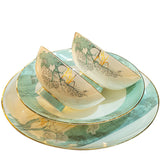 Botanical 72-Piece Ceramic Dinnerware Set with Gold Edges