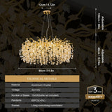 Gold Round Crystal Chandeliers for Dining Room  Modern Crystal Tree Branch Chandelier for Bedroom Living Room Kitchen Island Julia M LifeStyles