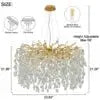 Large Gold Brass Crystal Chandelier with Raindrop Leaf Design Julia M LifeStyles