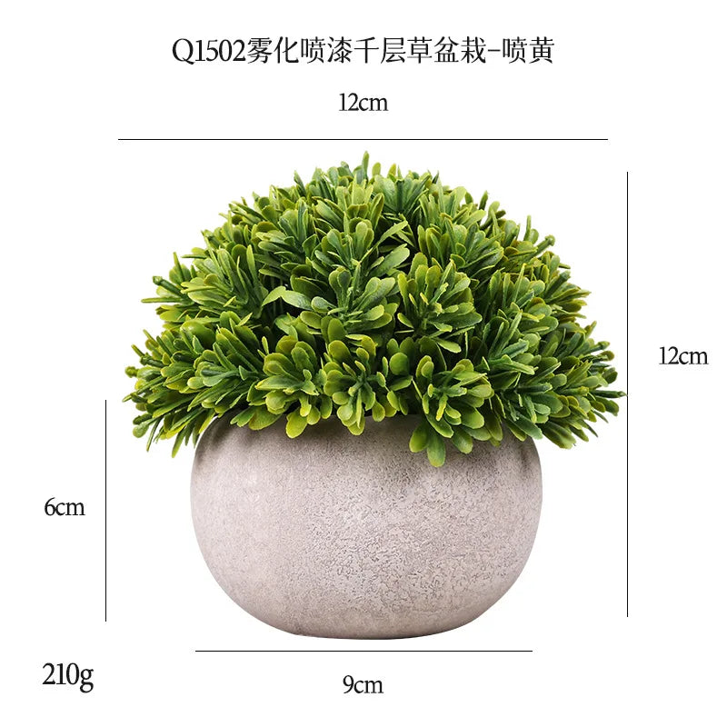 DS  Artificial Plants Potted Greenery Green Grass Plastic Faux Topiary Shrubs for Bathroom Home Kitchen Office Farmhouse Decor Julia M LifeStyles