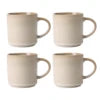 16Oz Stoneware Coffee Mugs Set of 4 Rustic Ceramic Coffee Cups Set with Large Handle Coffee Mugs for Latte Cocoa Tea Milk Beige Julia M LifeStyles