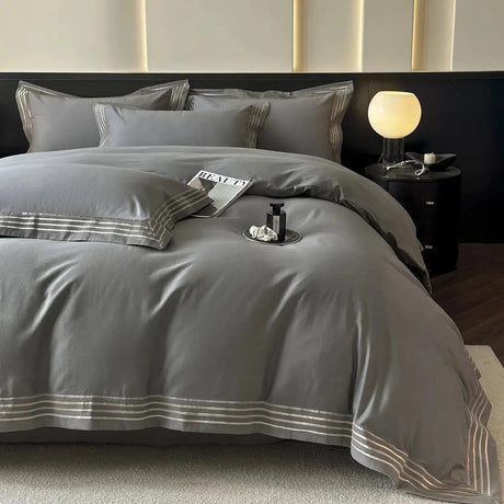 Autumn and Winter Class a Long-staple Cotton Thickened Brushed Duvet Cover Bed Sheets Four-piece Set Embroidered Bedding Set Julia M LifeStyles