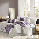 King-Size Microfiber & Cotton Plaid Comforter Set with Fitted Sheets