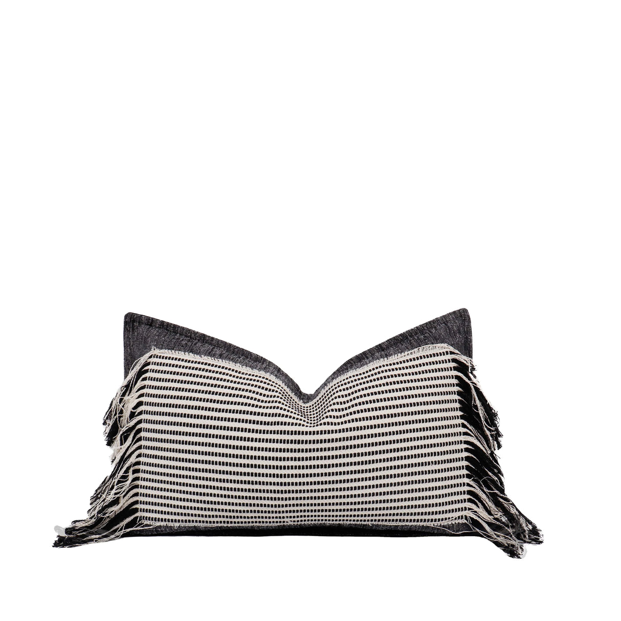 New Design Wholesale 50*30cm Woven Striped Cushion Cover Eco-friendly Cotton-ramie Gift Waist Pillow With Tassels