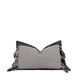 New Design Wholesale 50*30cm Woven Striped Cushion Cover Eco-friendly Cotton-ramie Gift Waist Pillow With Tassels