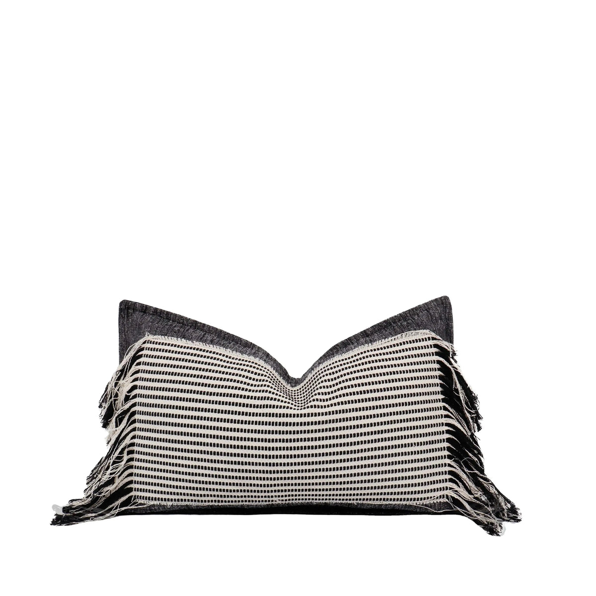 New Design Wholesale 50*30cm Woven Striped Cushion Cover Eco-friendly Cotton-ramie Gift Waist Pillow With Tassels Julia M LifeStyles