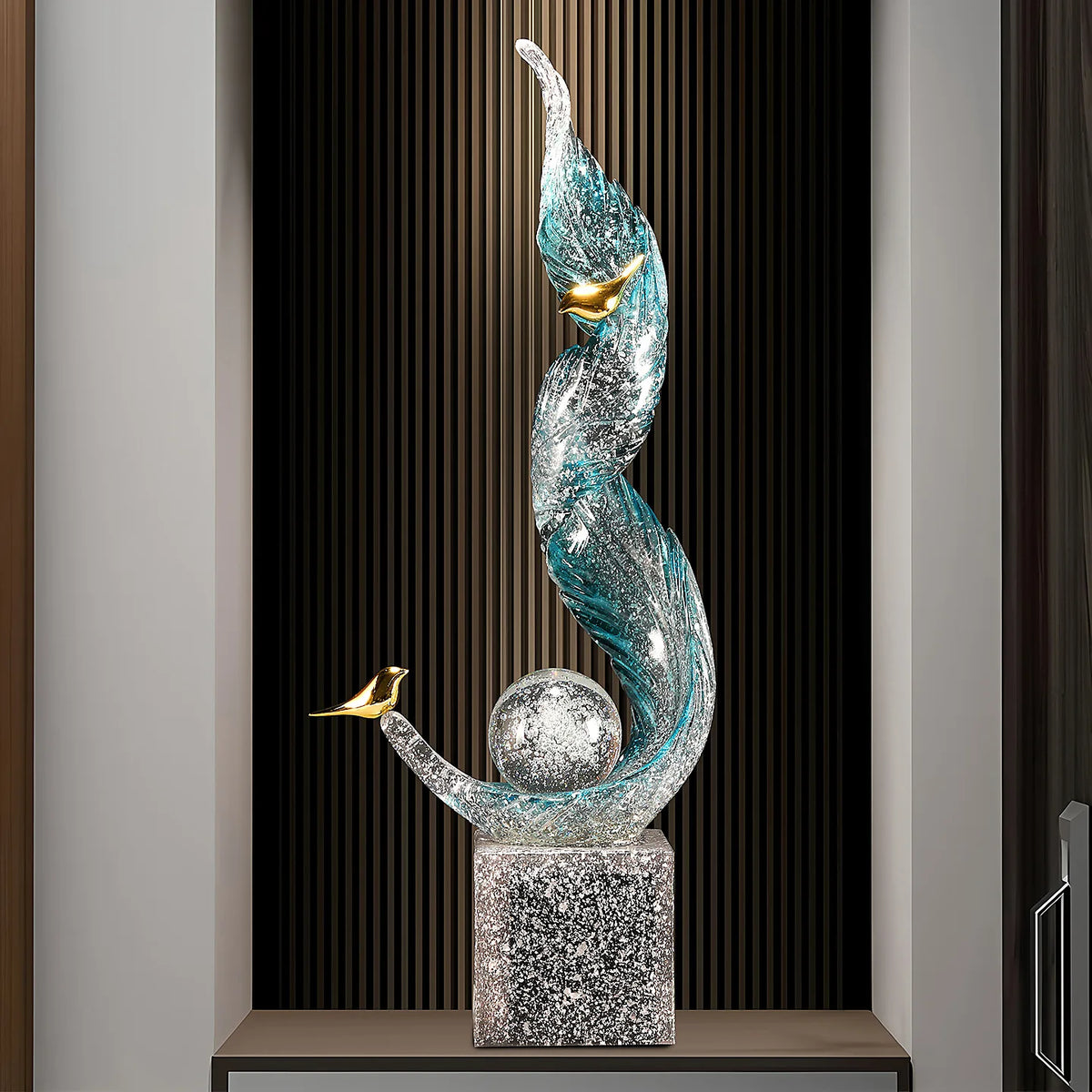 Entrance Ornament Epoxy Resin Sculpted Figurine for Living Room Entry Door Hall