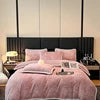 4kg Simple Style Three-dimensional Carved Milk Velvet Polyester-Filled Four-Piece Set for Fall Season Julia M LifeStyles