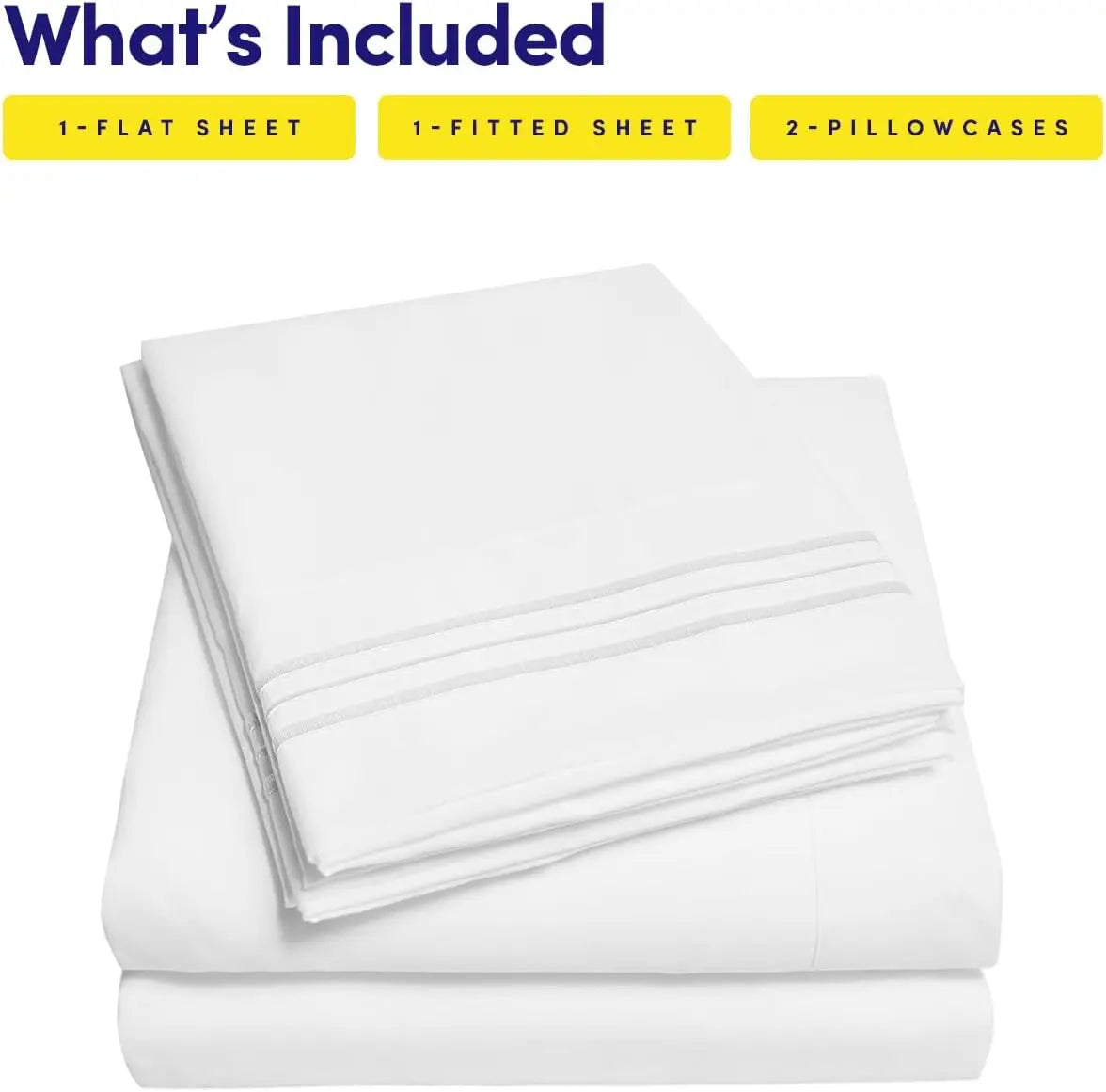 Luxury White Hotel Bed Sheet Set Extra Soft King Size Mattress Elastic Corner Straps Deep Pocket Quality Polyester