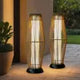 Set of 2 Large Solar Free Standing Lamp Garden Lanterns for Outdoor Patio Backyard and Home Decoration