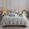 4kg Simple Style Three-dimensional Carved Milk Velvet Polyester-Filled Four-Piece Set for Fall Season Julia M LifeStyles