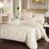 Full Cotton Jacquard Satin Sheet Sets Duvet Cover 4pc Set