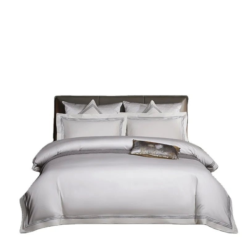 High Quality 120S Bedding Set Hight Density Long-Staple Cotton Home Hotel Bed Linens Flat Sheet Tribute Silk Duvet Cover Julia M LifeStyles