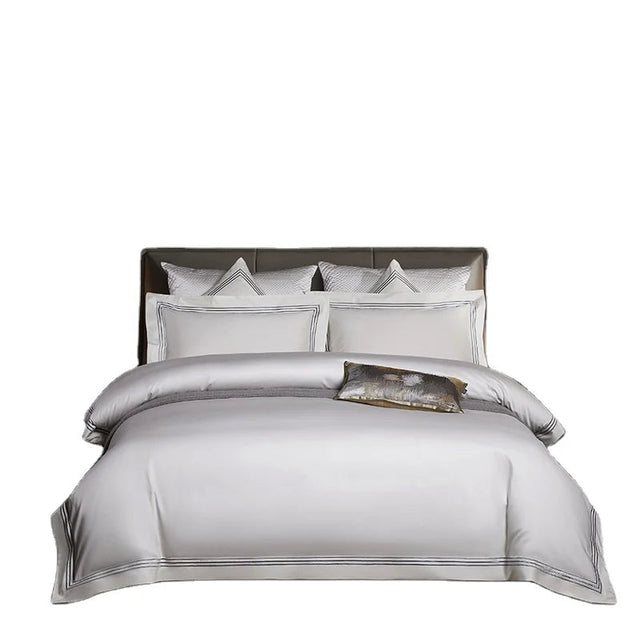 High Quality 120S Bedding Set Hight Density Long-Staple Cotton Home Hotel Bed Linens Flat Sheet Tribute Silk Duvet Cover Julia M LifeStyles
