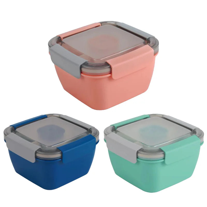 New Double-layer Lunch Box Portable Salad Container Compartmentalized Large Capacity Student Lunch Box