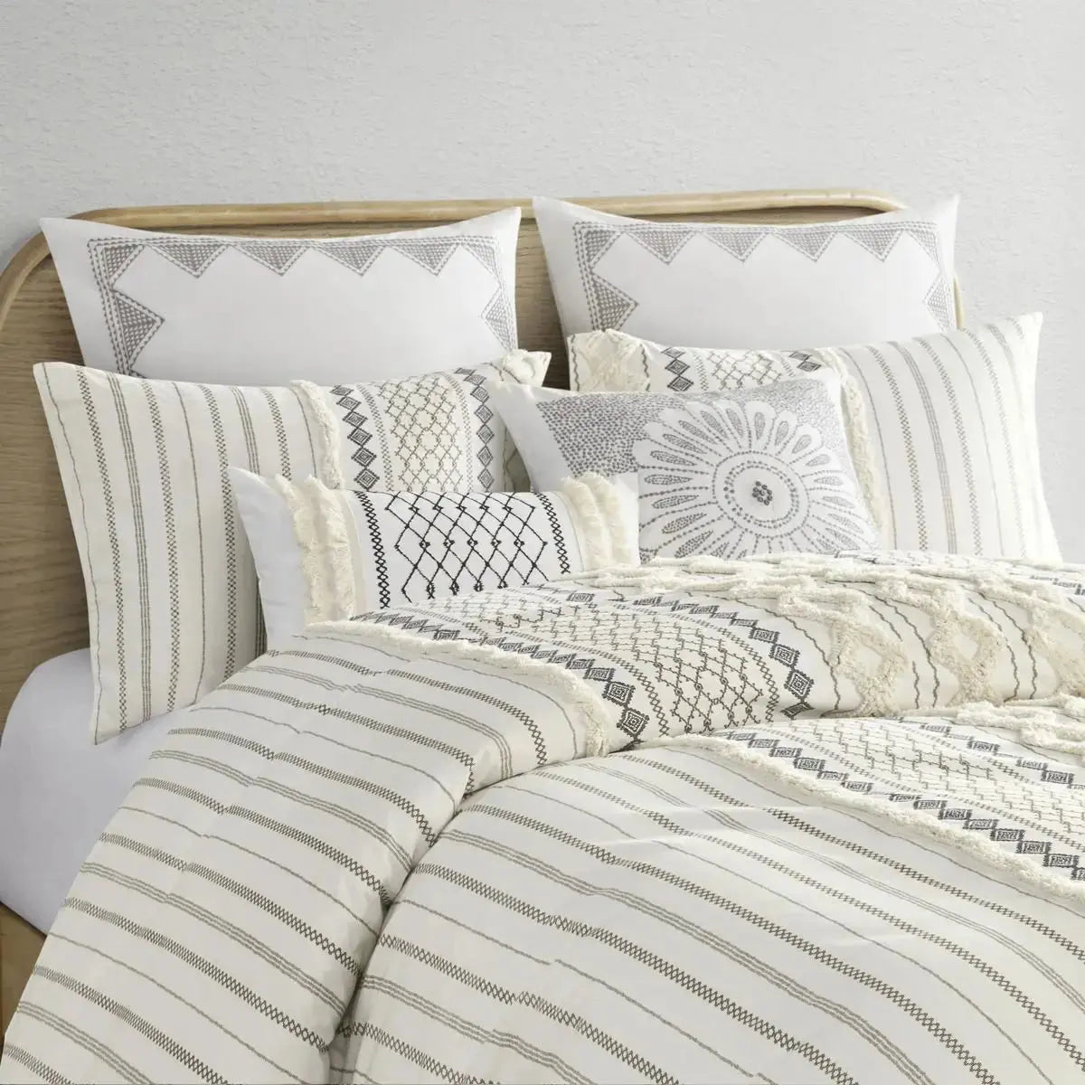 DB Luxury Cotton Printed Duvet Cover Set with Chenille King Twin Sizes Geometric Pattern Woven Bedding Blankets for Winter Use Julia M LifeStyles
