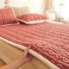 Winter Solid Color Plain Design Thickened Taffeta Velvet Bedding Sheet Folding Milk Velvet Warm Bed Sheet Mattress Julia M LifeStyles