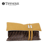 TIFFHOME High Quality Custom Organic Decorative Cushion Covers Portable Waist Pillow Cases Cut Velvet Leather Splicing Throw