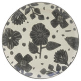 Elegant Gray and Ivory Floral Ceramic Dinnerware Set - 16 Pieces for Four