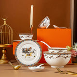 Elegant Bone China Horse Design Tableware Set