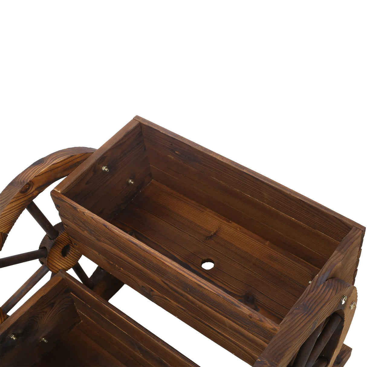 DB Large Wooden Wagon Planter Box Garden Planter with Wheels Decorative Indoor Outdoor Kit for Flowers Herbs Vegetables Julia M LifeStyles