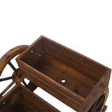 DB Large Wooden Wagon Planter Box Garden Planter with Wheels Decorative Indoor Outdoor Kit for Flowers Herbs Vegetables Julia M LifeStyles