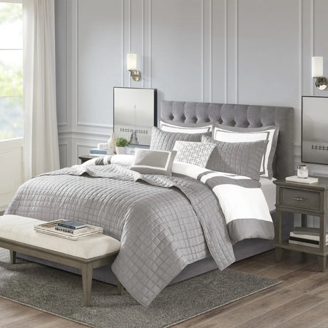 Super King Size 8-Piece Printed Comforter Set in Organic Polyester Microfiber