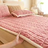 Winter Solid Color Plain Design Thickened Taffeta Velvet Bedding Sheet Folding Milk Velvet Warm Bed Sheet Mattress