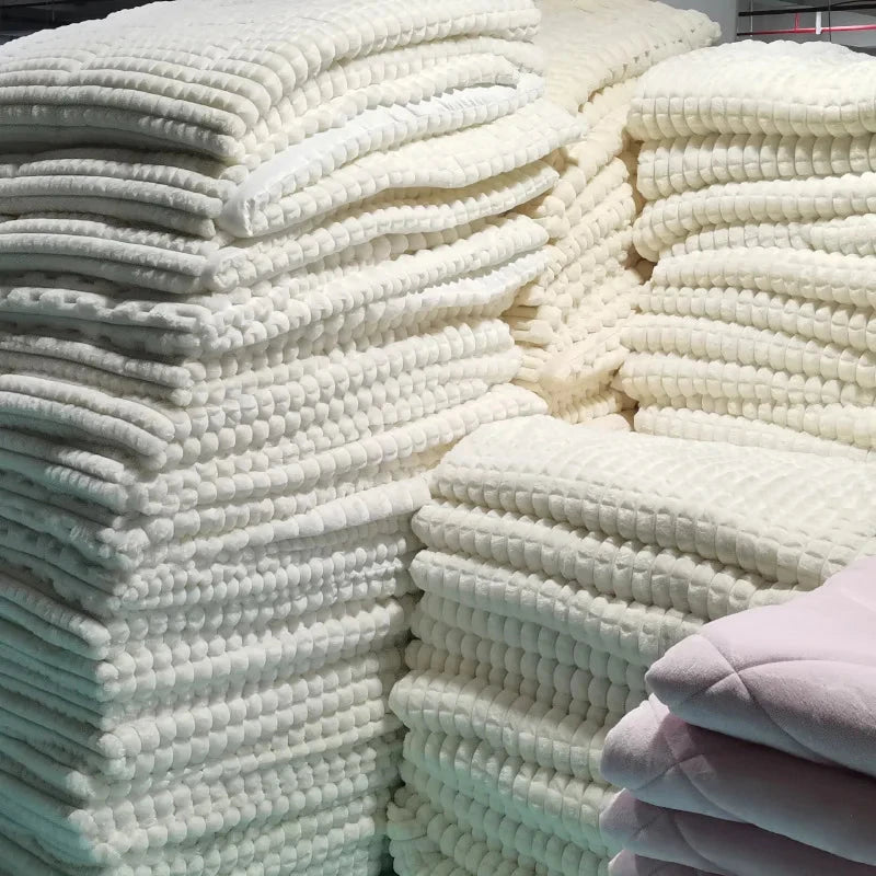 Light Luxury Rabbit Fur Plush 4-Piece Winter Set Julia M LifeStyles